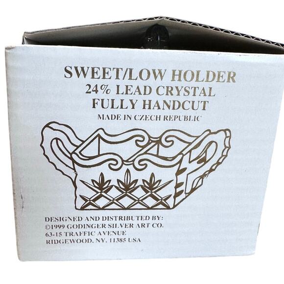 Shannon by Godinger 24% Lead Crystal Scroll Sweet and Low Holder-NEW in Box! - Picture 4 of 5